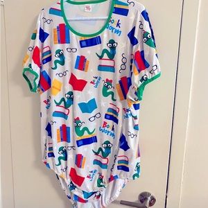 LKB book worm adult onesie